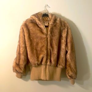 LaRok faux fur bomber jacket. Size small